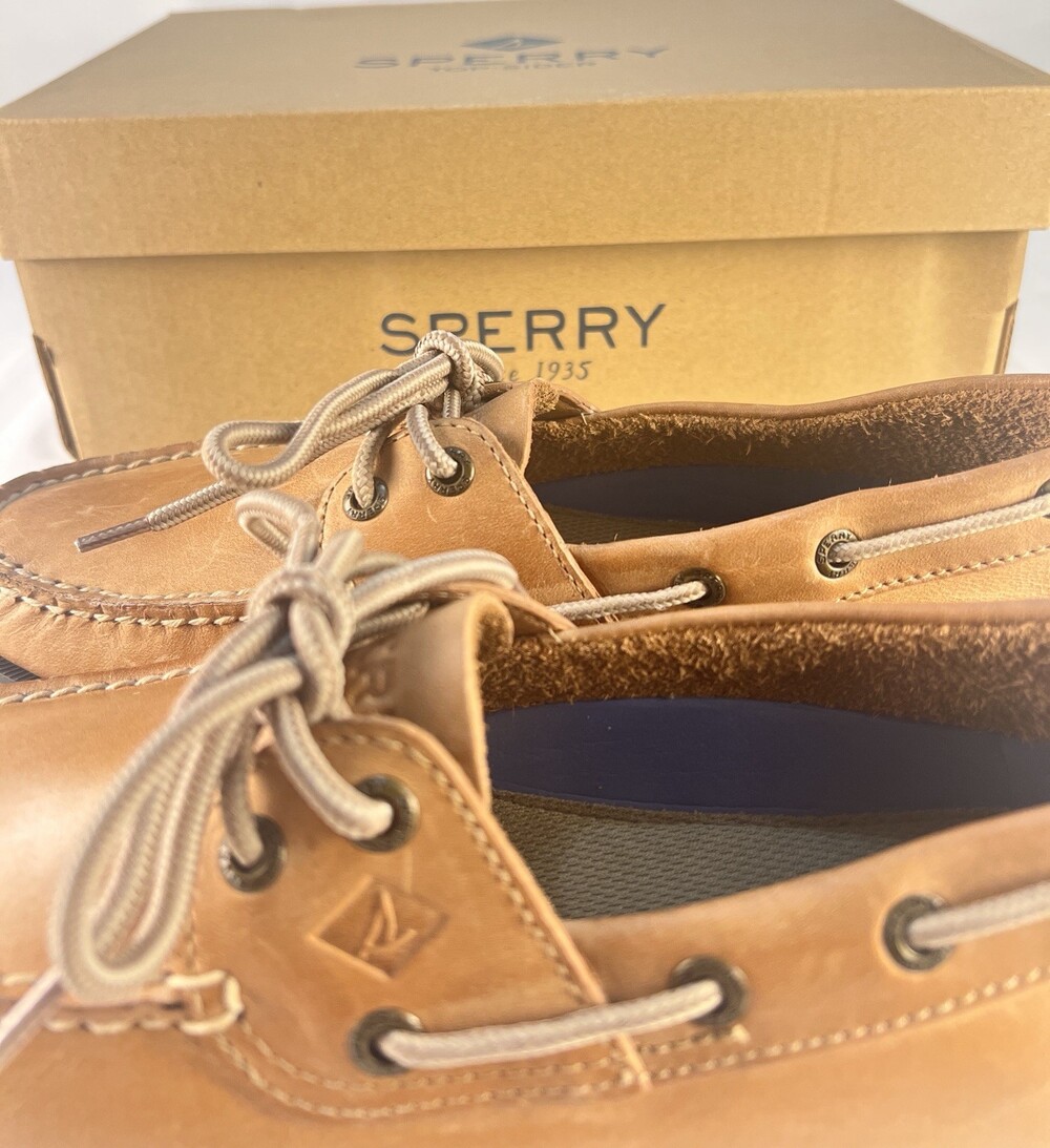 NEW Sperry Top Sider Men’s Size 8 M Leeward 2 Eye Boat Shoes Sahara 777894